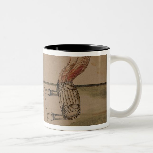 A War Machine, illustration from 'De Machinis' Two-Tone Coffee Mug (Right)