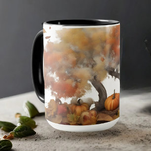 A warm and colorful autumn scene mug