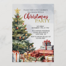 A Warm and Festive Watercolor Christmas Invitation