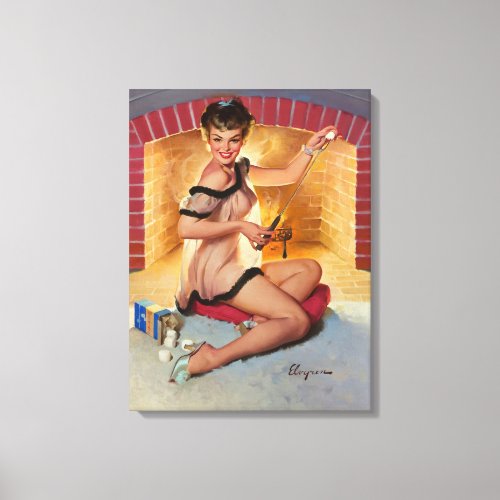 A Warm Welcome Pin Up Art Canvas Print