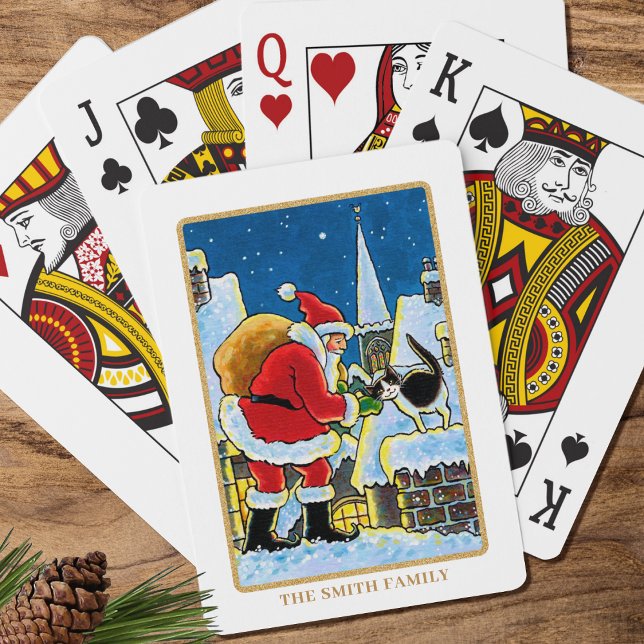 A Warm Welcome Santa Cat Christmas Custom Poker Cards (Creator Uploaded)