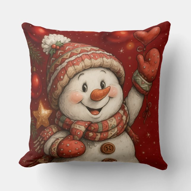 A warm winter motive for love and friendship throw pillow (Front)