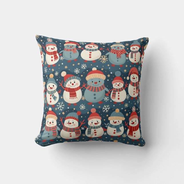 a warm winter throw pillow (Front)