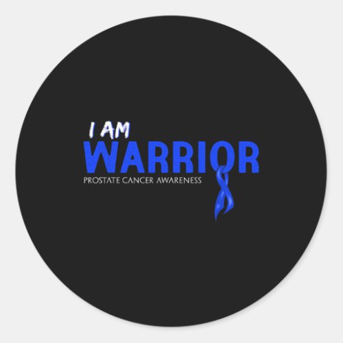 A Warrior Alopecia Areata Awareness Blue Ribbon  Classic Round Sticker