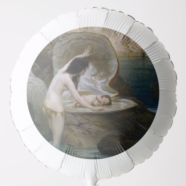 A Water Baby Found in Seashell by Bikini Nymph Balloon (Front)