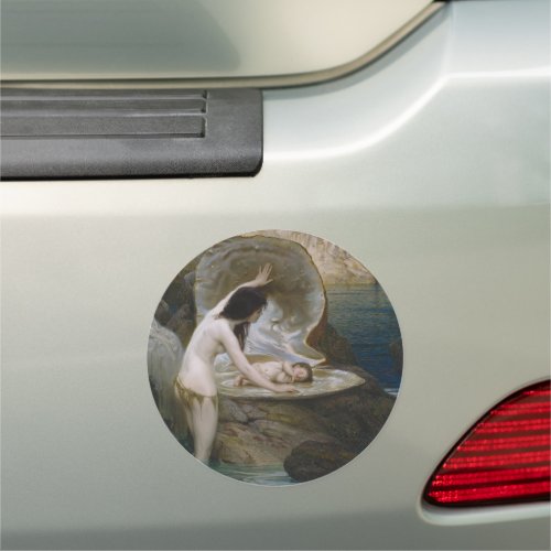 A Water Baby Found in Seashell by Bikini Nymph Car Magnet