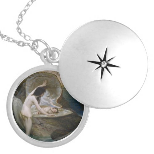 A Water Baby Found in Seashell by Bikini Nymph Locket Necklace