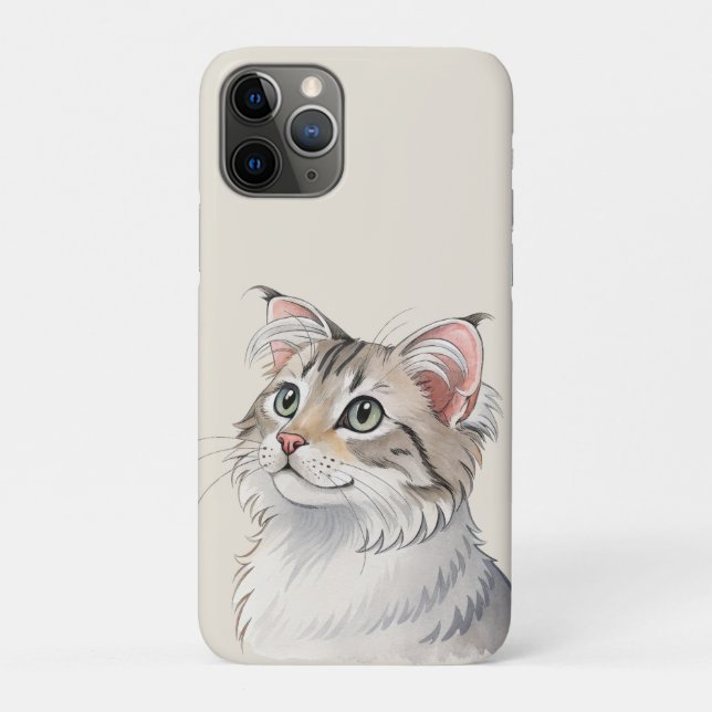  A watercolor American Curl, cat Case-Mate iPhone Case (Back)