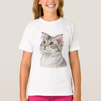 A watercolor American Curl, cat T-Shirt
