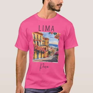 A Watercolor Design Of Lima - Peru T-Shirt