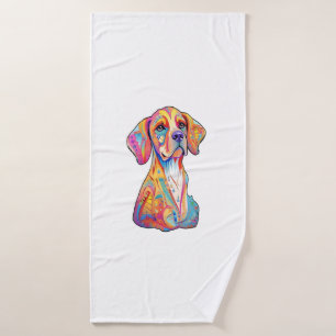 A Watercolor Dog Bath Towel