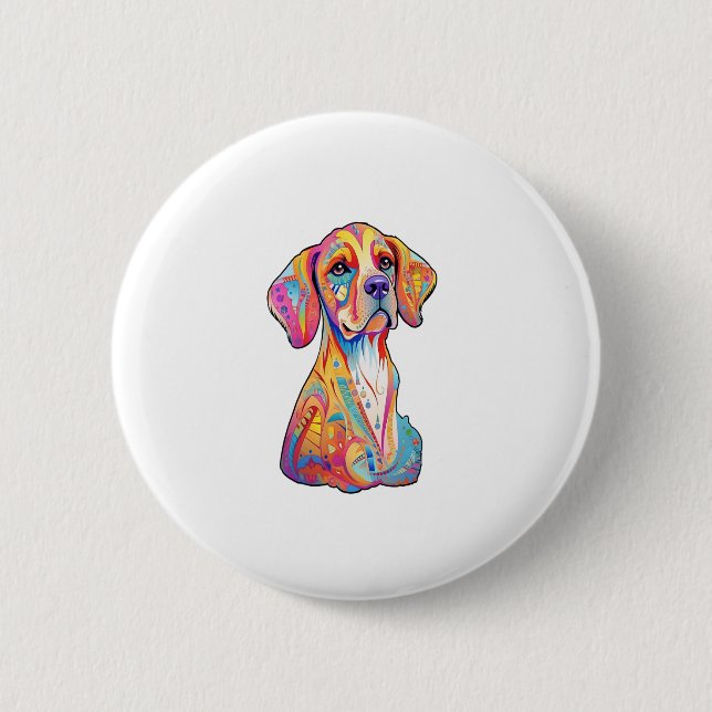 A Watercolor Dog  Button (Front)