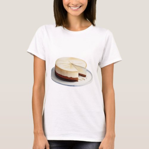 A Watercolor Drawing of a Cheesecake T_Shirt