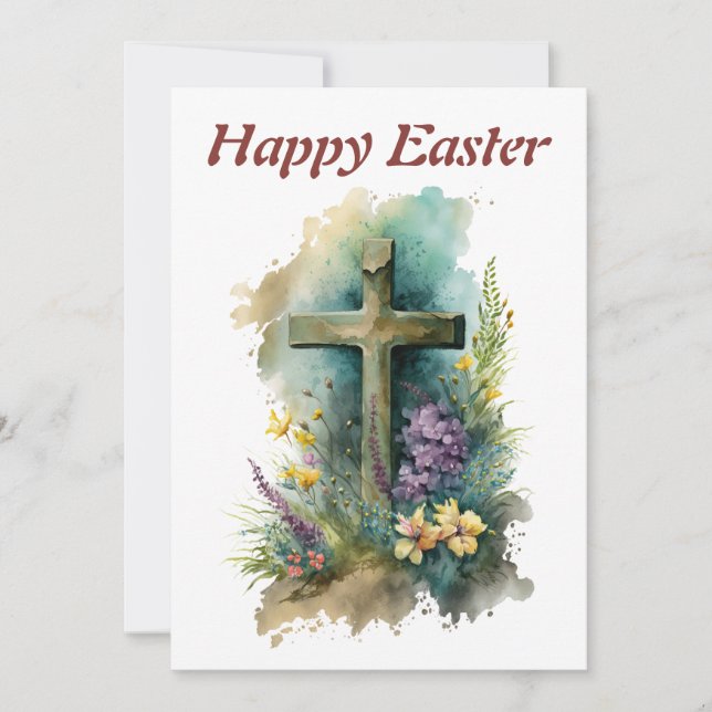 A watercolor Easter Greeting Card (Front)