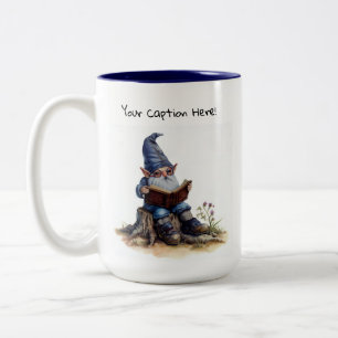 A Watercolor Painting of a Cute Gnome Two-Tone Coffee Mug