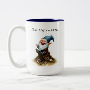 A Watercolor Painting of a Cute Gnome Two-Tone Coffee Mug
