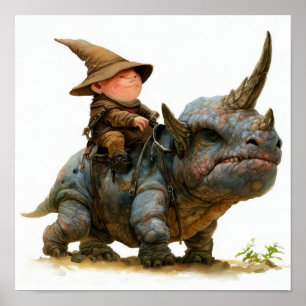 A Watercolor Painting of a Fearless Warrior Elf Poster