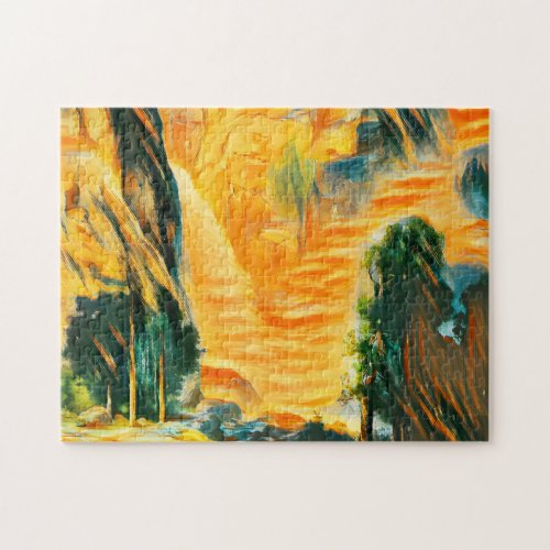 A waterfall in the mountains  jigsaw puzzle