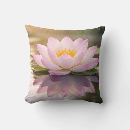 A Waterlily Throw Pillow