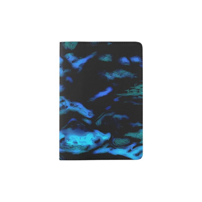A wave of blue and black passport holder (Front)