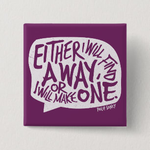 A Way Typography Motivational Quote Pinback Button