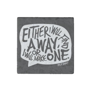 A Way Typography Motivational Quote Stone Magnet