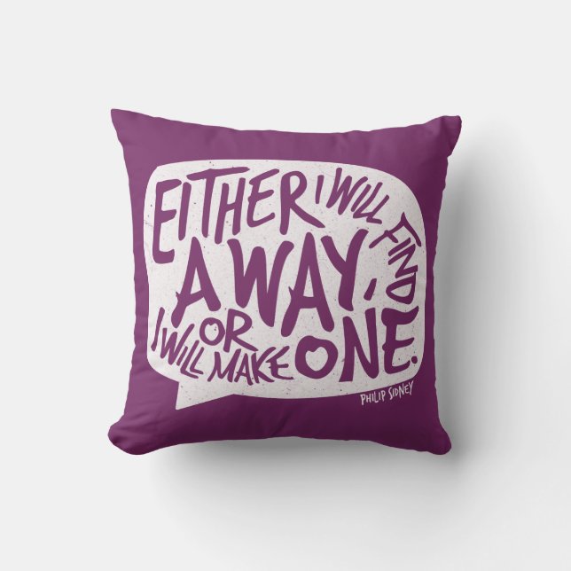 A Way Typography Motivational Quote Throw Pillow (Front)