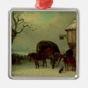 A Wayside Rest - Stopping at the Inn Metal Ornament