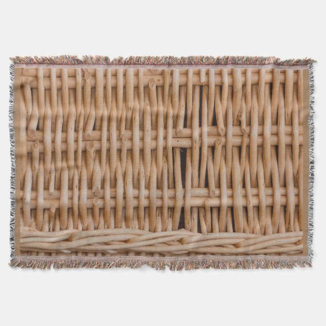 a weave of a hamper on   Throw Blanket (Front)