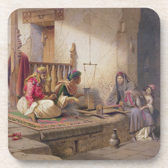 A weaver in Esna, one of 24 illustrations produced Coaster (Front)