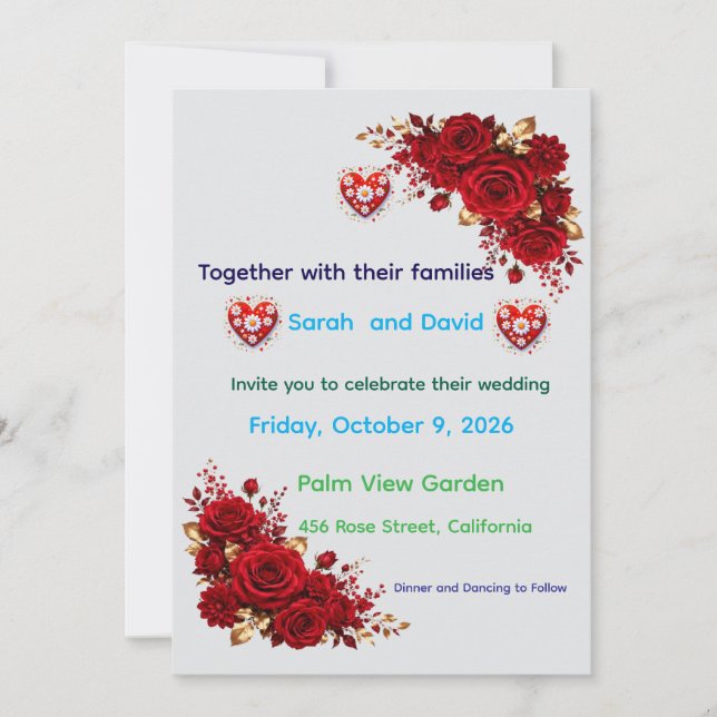 A wedding card that expresses joy. (Front)