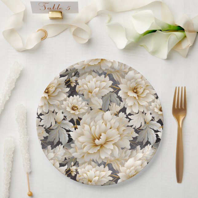 A Wedding Floral Series Design 10 Paper Plates (Wedding)