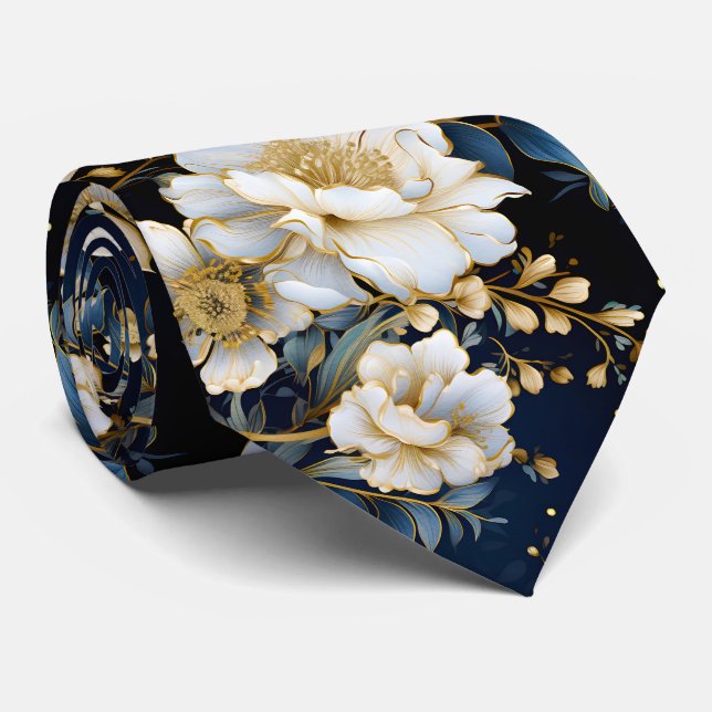A Wedding Floral Series Design 11 Neck Tie (Rolled)