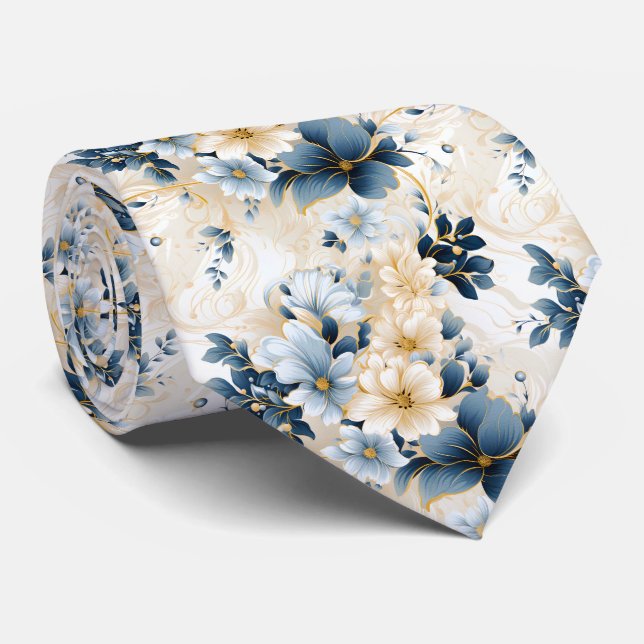 A Wedding Floral Series Design 12 Neck Tie (Rolled)