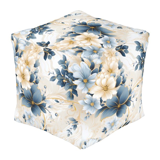 A Wedding Floral Series Design 12 Pouf (Angled Back)