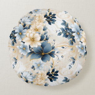 A Wedding Floral Series Design 12 Round Pillow