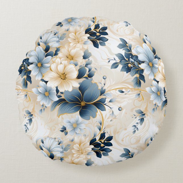 A Wedding Floral Series Design 12 Round Pillow (Front)