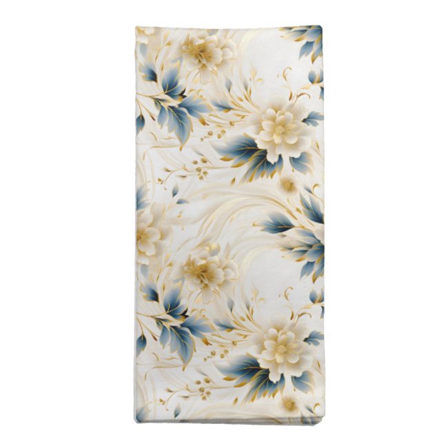A Wedding Floral Series Design 1 Cloth Napkin (Folded)