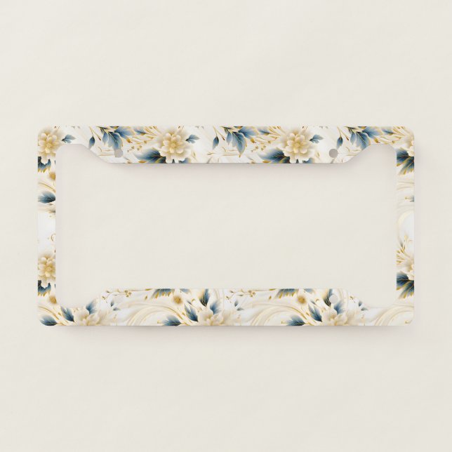 A Wedding Floral Series Design 1 License Plate Frame (Front)