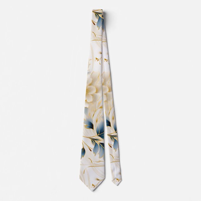 A Wedding Floral Series Design 1 Neck Tie (Front)