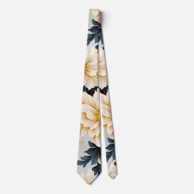 A Wedding Floral Series Design 2 Neck Tie (Front)