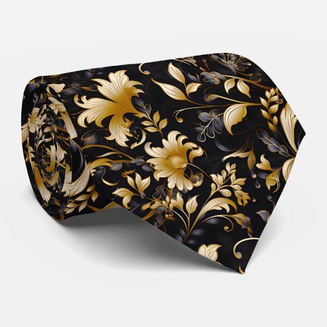 A Wedding Floral Series Design 4 Neck Tie (Rolled)