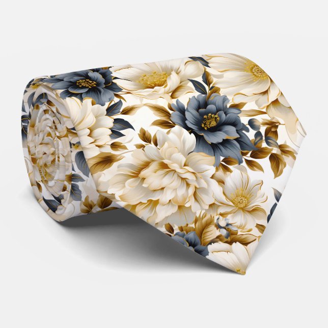 A Wedding Floral Series Design 5 Neck Tie (Rolled)