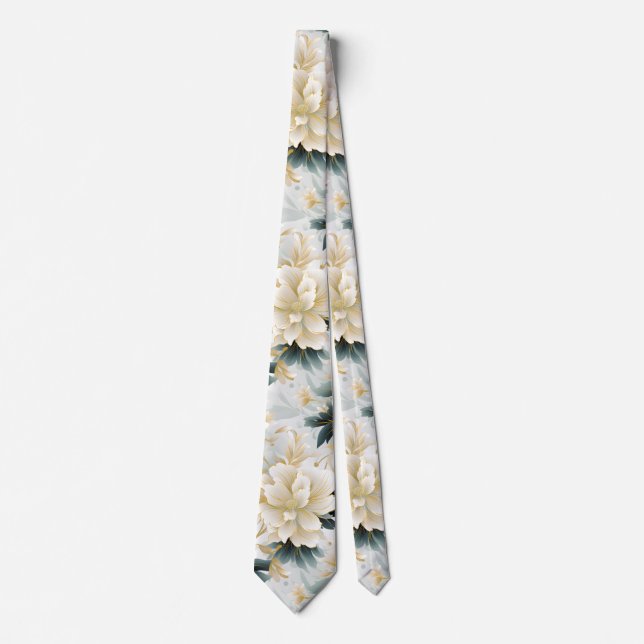 A Wedding Floral Series Design 7 Neck Tie (Front)