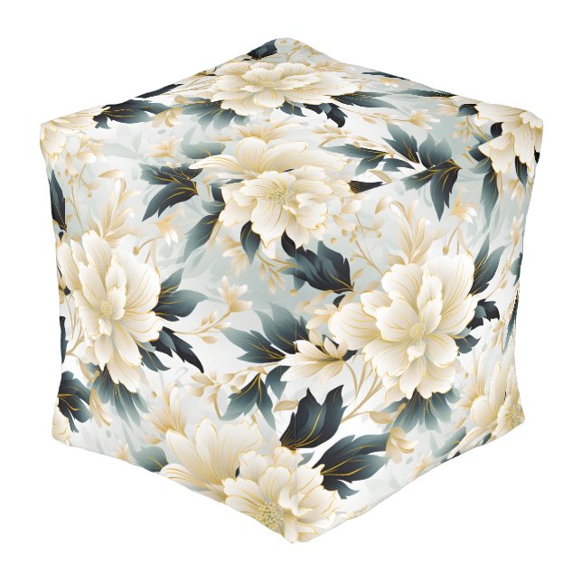 A Wedding Floral Series Design 7 Pouf (Angled Front)