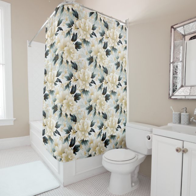 A Wedding Floral Series Design 7 Shower Curtain (In Situ)