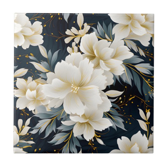 A Wedding Floral Series Design 8 Ceramic Tile (Front)