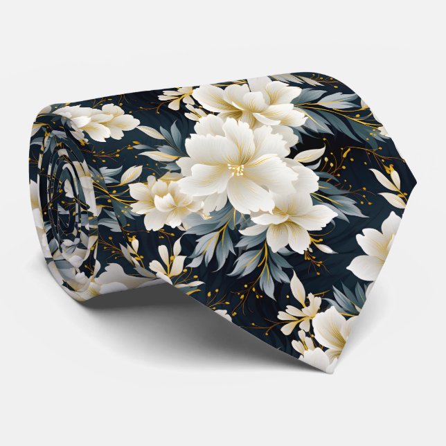 A Wedding Floral Series Design 8 Neck Tie (Rolled)