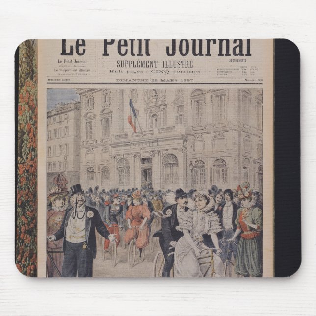 A Wedding on a Bicycle Mouse Pad (Front)