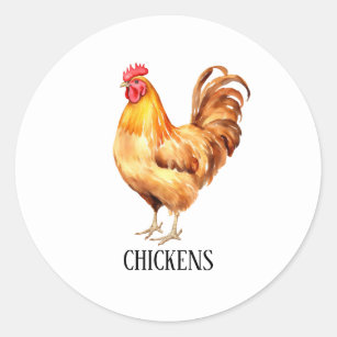 A wedding with colorful chickens at Happy Farm Classic Round Sticker